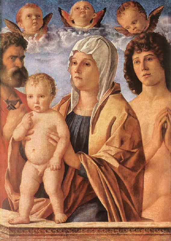 BELLINI, Giovanni Madonna with Child and Sts. Peter and Sebastian fgf